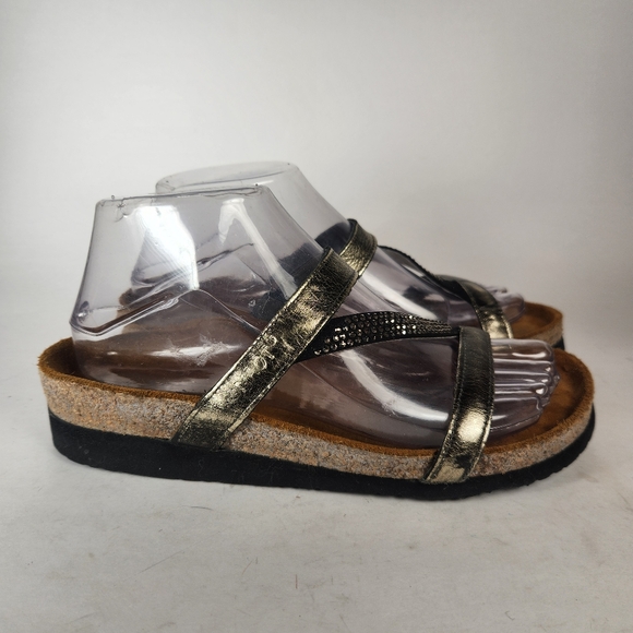 NAOT Women's Sandal 7 Hawaii Sandal Rhinestone Metallic Leather Comfort Shoe - Picture 9 of 9